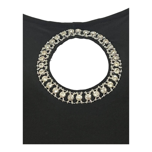 MSK Crystal Trimmed Cutout Dress Black Timeless Special Occasion Evening Wear - Picture 6 of 10